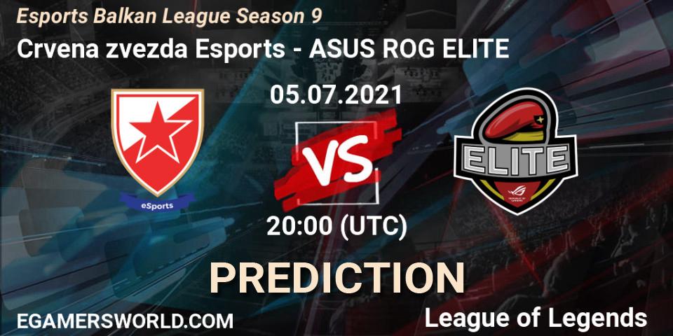 Pronóstico Crvena zvezda Esports - ASUS ROG ELITE. 05.07.21, LoL, Esports Balkan League Season 9