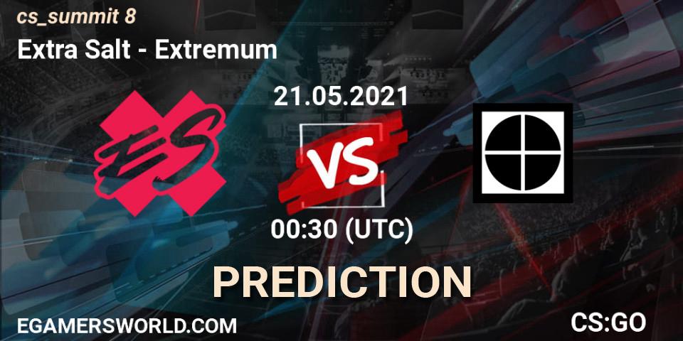 Pronóstico Extra Salt - Extremum. 21.05.2021 at 02:00, Counter-Strike (CS2), cs_summit 8