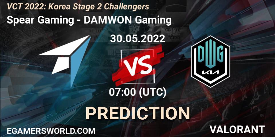 Pronóstico Spear Gaming - DAMWON Gaming. 30.05.2022 at 07:00, VALORANT, VCT 2022: Korea Stage 2 Challengers