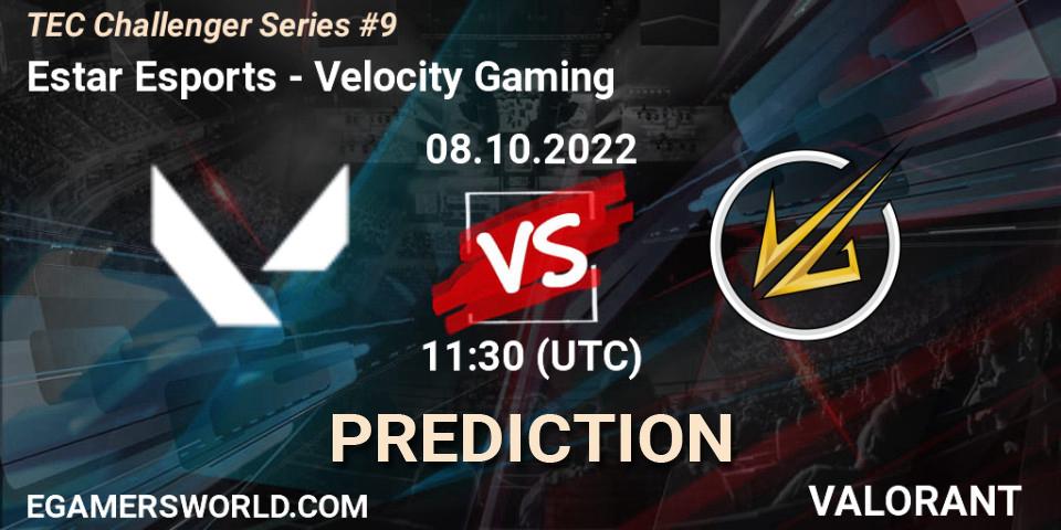 Pronóstico Estar Esports - Velocity Gaming. 08.10.2022 at 13:30, VALORANT, TEC Challenger Series #9