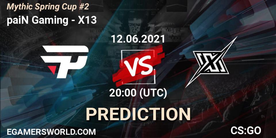 Pronóstico paiN Gaming - X13. 12.06.2021 at 20:00, Counter-Strike (CS2), Mythic Spring Cup #2