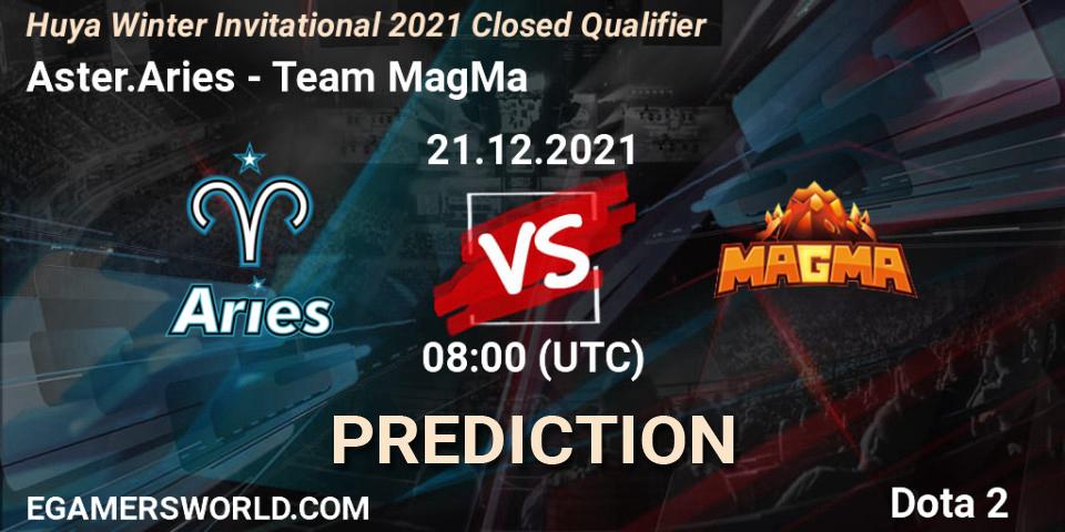 Pronóstico Aster.Aries - Team MagMa. 21.12.2021 at 09:09, Dota 2, Huya Winter Invitational 2021 Closed Qualifier