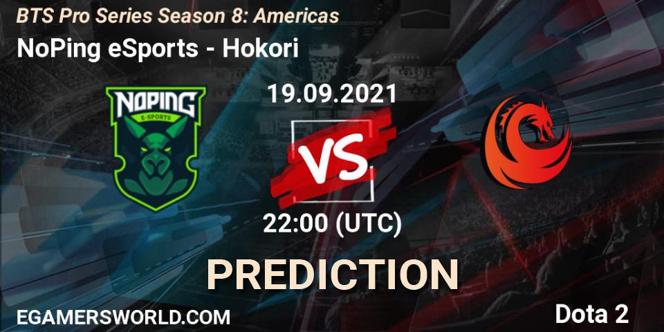 Pronóstico NoPing eSports - Hokori. 19.09.2021 at 21:40, Dota 2, BTS Pro Series Season 8: Americas