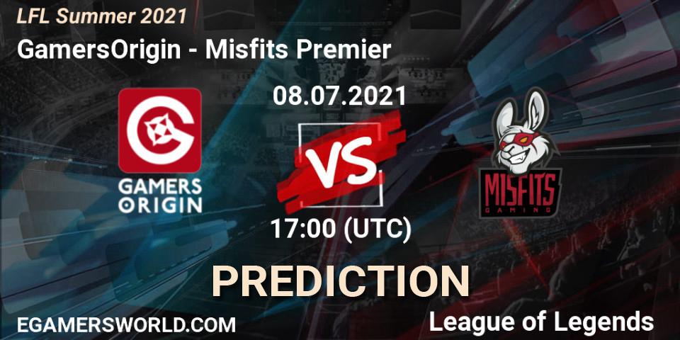 Pronóstico GamersOrigin - Misfits Premier. 08.07.2021 at 17:00, LoL, LFL Summer 2021