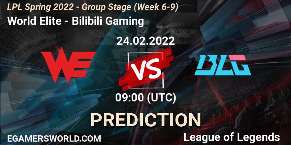 Pronóstico World Elite - Bilibili Gaming. 24.02.22, LoL, LPL Spring 2022 - Group Stage (Week 6-9)