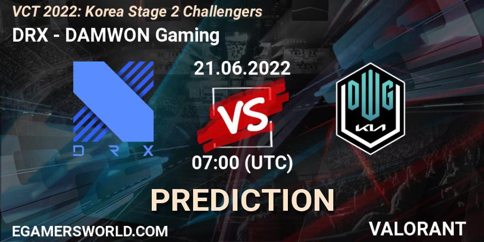 Pronóstico DRX - DAMWON Gaming. 21.06.2022 at 07:00, VALORANT, VCT 2022: Korea Stage 2 Challengers