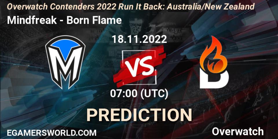 Pronóstico Mindfreak - Born Flame. 18.11.2022 at 07:00, Overwatch, Overwatch Contenders 2022 - Australia/New Zealand - November