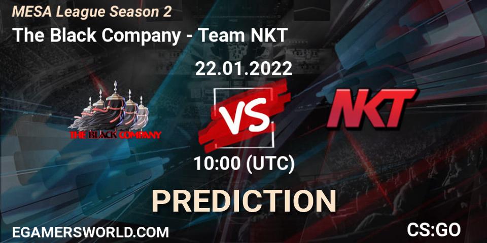 Pronóstico The Black Company - Team NKT. 22.01.2022 at 07:00, Counter-Strike (CS2), MESA League Season 2