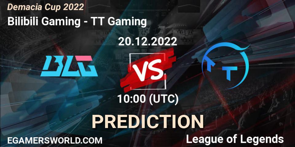 Pronóstico Bilibili Gaming - TT Gaming. 20.12.2022 at 09:30, LoL, Demacia Cup 2022