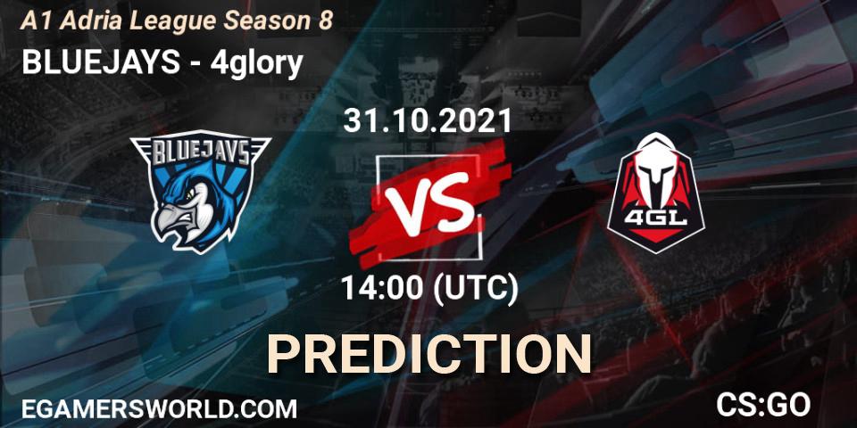 Pronóstico BLUEJAYS - 4glory. 31.10.2021 at 15:00, Counter-Strike (CS2), A1 Adria League Season 8