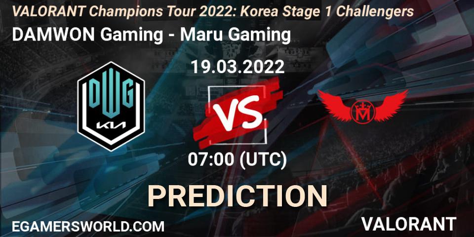 Pronóstico DAMWON Gaming - Maru Gaming. 19.03.2022 at 07:00, VALORANT, VCT 2022: Korea Stage 1 Challengers