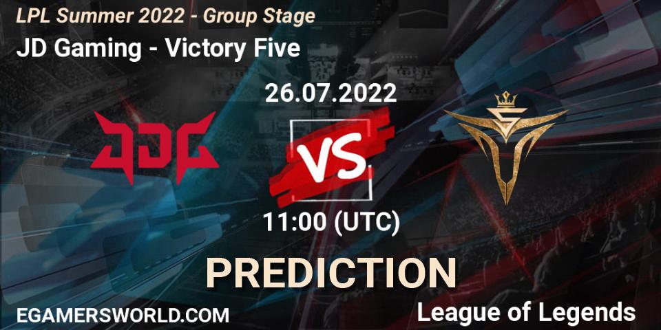 Pronóstico JD Gaming - Victory Five. 26.07.22, LoL, LPL Summer 2022 - Group Stage