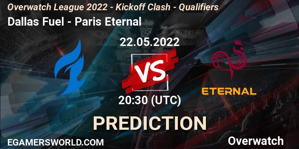 Pronóstico Dallas Fuel - Paris Eternal. 22.05.2022 at 20:30, Overwatch, Overwatch League 2022 - Kickoff Clash - Qualifiers