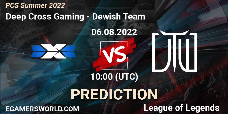 Pronóstico Deep Cross Gaming - Dewish Team. 05.08.2022 at 10:00, LoL, PCS Summer 2022