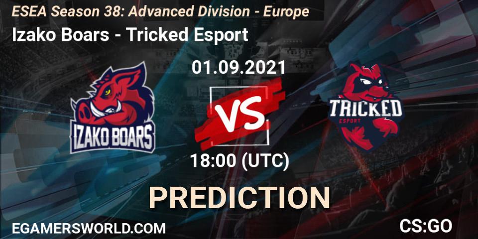 Pronóstico Izako Boars - Tricked Esport. 01.09.2021 at 18:00, Counter-Strike (CS2), ESEA Season 38: Advanced Division - Europe