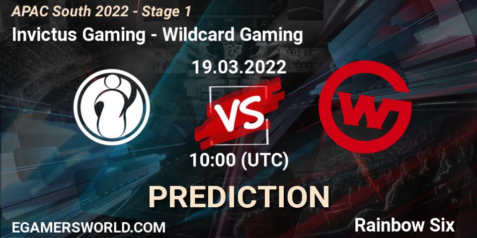 Pronóstico Invictus Gaming - Wildcard Gaming. 19.03.2022 at 09:40, Rainbow Six, APAC South 2022 - Stage 1