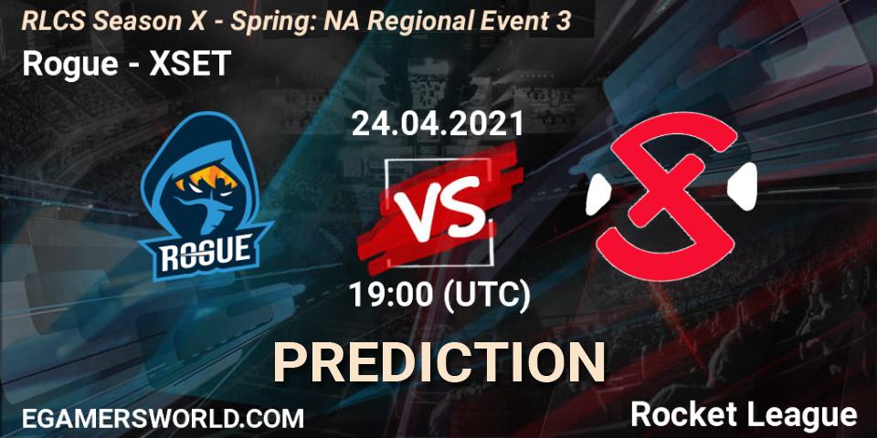 Pronóstico Rogue - XSET. 24.04.2021 at 19:00, Rocket League, RLCS Season X - Spring: NA Regional Event 3