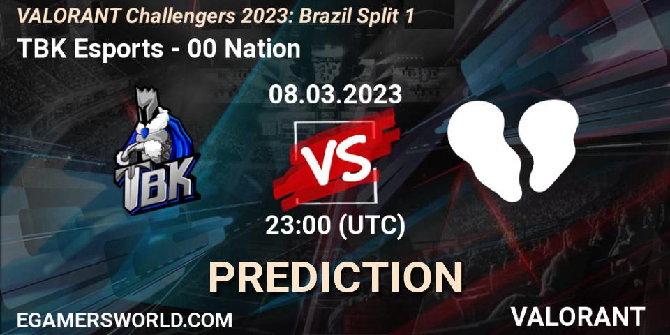 Pronóstico TBK Esports - 00 Nation. 08.03.23, VALORANT, VALORANT Challengers 2023: Brazil Split 1