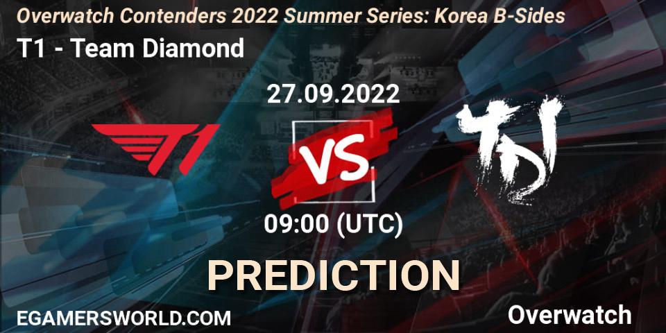 Pronóstico T1 - Team Diamond. 27.09.22, Overwatch, Overwatch Contenders 2022 Summer Series: Korea B-Sides