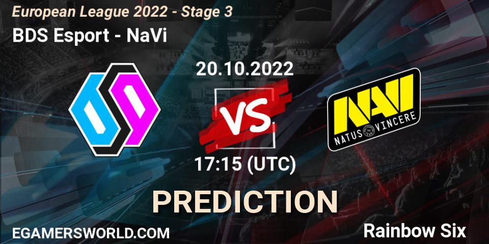 Pronóstico BDS Esport - NaVi. 20.10.2022 at 17:15, Rainbow Six, European League 2022 - Stage 3