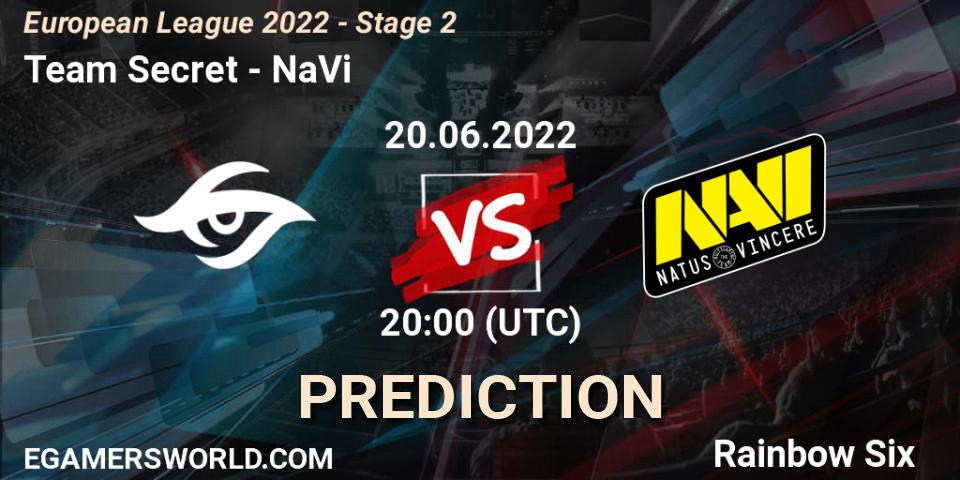 Pronóstico Team Secret - NaVi. 20.06.2022 at 20:00, Rainbow Six, European League 2022 - Stage 2