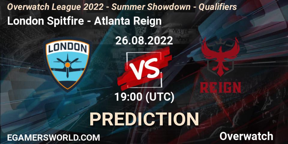 Pronóstico London Spitfire - Atlanta Reign. 26.08.22, Overwatch, Overwatch League 2022 - Summer Showdown - Qualifiers