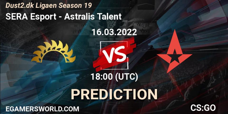Pronóstico SERA Esport - Astralis Talent. 16.03.2022 at 18:00, Counter-Strike (CS2), Dust2.dk Ligaen Season 19