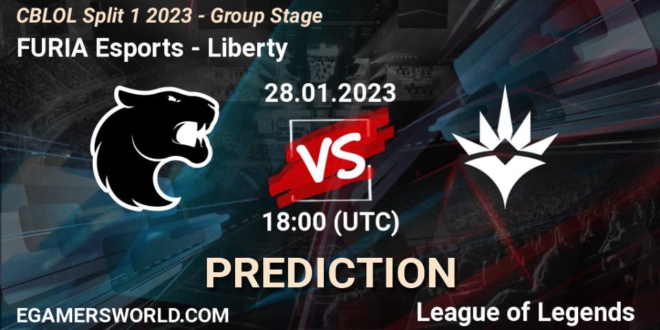 Pronóstico FURIA Esports - Liberty. 28.01.23, LoL, CBLOL Split 1 2023 - Group Stage