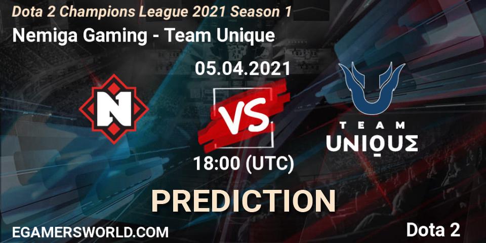 Pronóstico Nemiga Gaming - Team Unique. 05.04.2021 at 17:00, Dota 2, Dota 2 Champions League 2021 Season 1