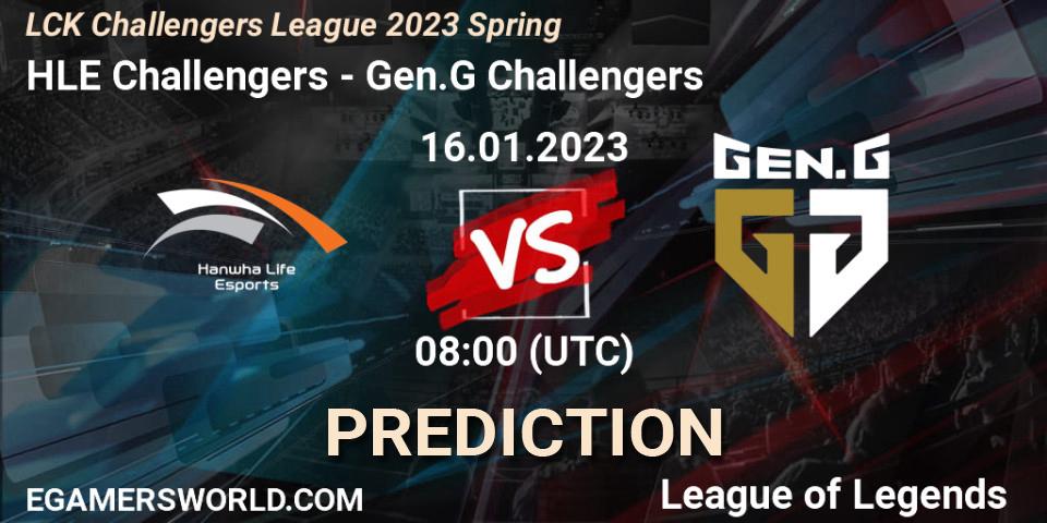 Pronóstico HLE Challengers - Gen.G Challengers. 16.01.2023 at 08:00, LoL, LCK Challengers League 2023 Spring