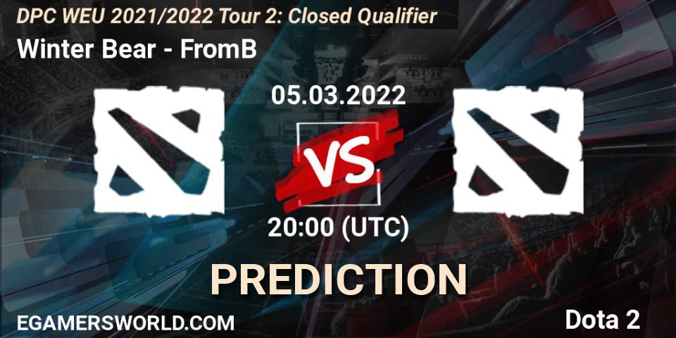 Pronóstico Winter Bear - FromB. 05.03.2022 at 20:03, Dota 2, DPC WEU 2021/2022 Tour 2: Closed Qualifier