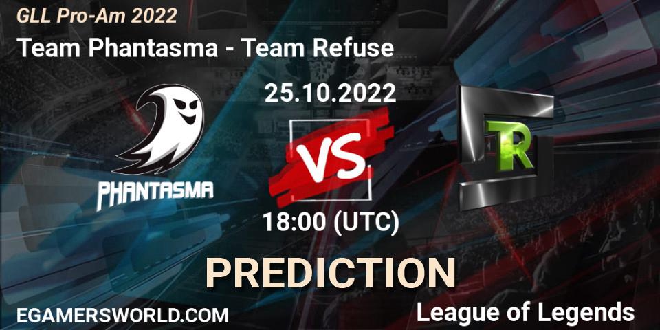 Pronóstico Team Phantasma - Team Refuse. 25.10.2022 at 17:00, LoL, GLL Pro-Am 2022
