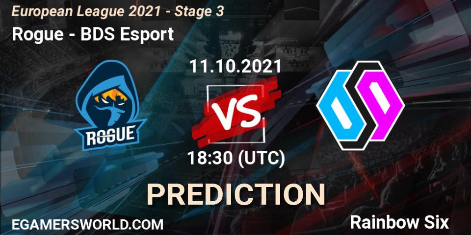 Pronóstico Rogue - BDS Esport. 11.10.2021 at 18:30, Rainbow Six, European League 2021 - Stage 3