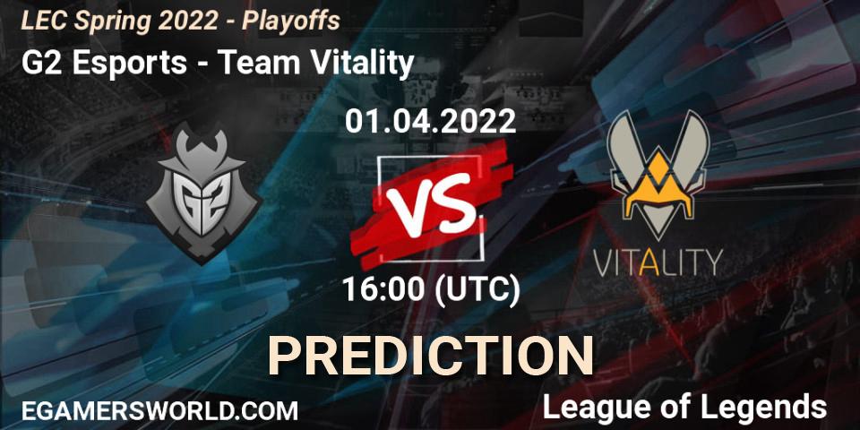 Pronóstico G2 Esports - Team Vitality. 01.04.2022 at 16:00, LoL, LEC Spring 2022 - Playoffs