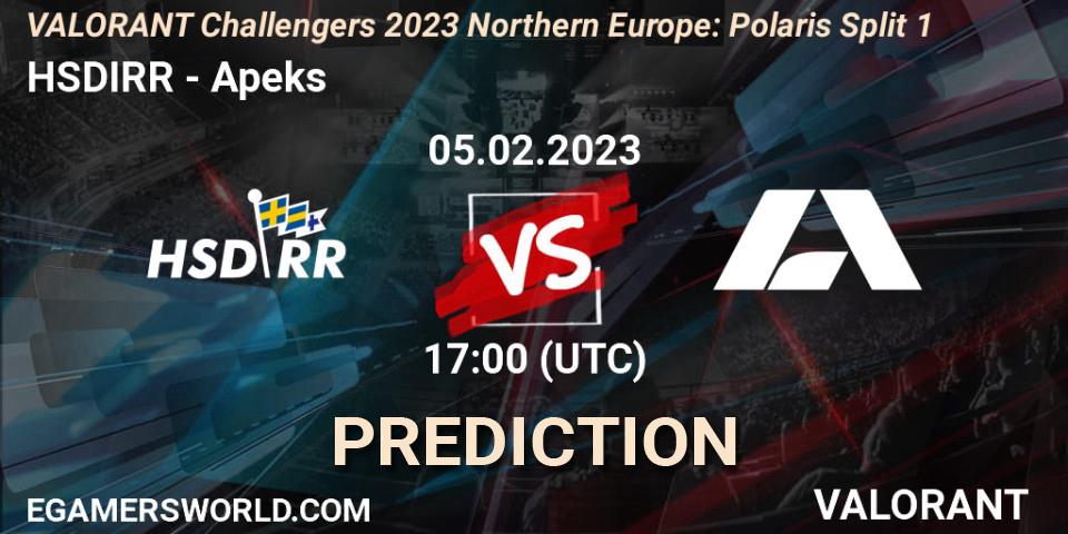 Pronóstico HSDIRR - Apeks. 05.02.23, VALORANT, VALORANT Challengers 2023 Northern Europe: Polaris Split 1