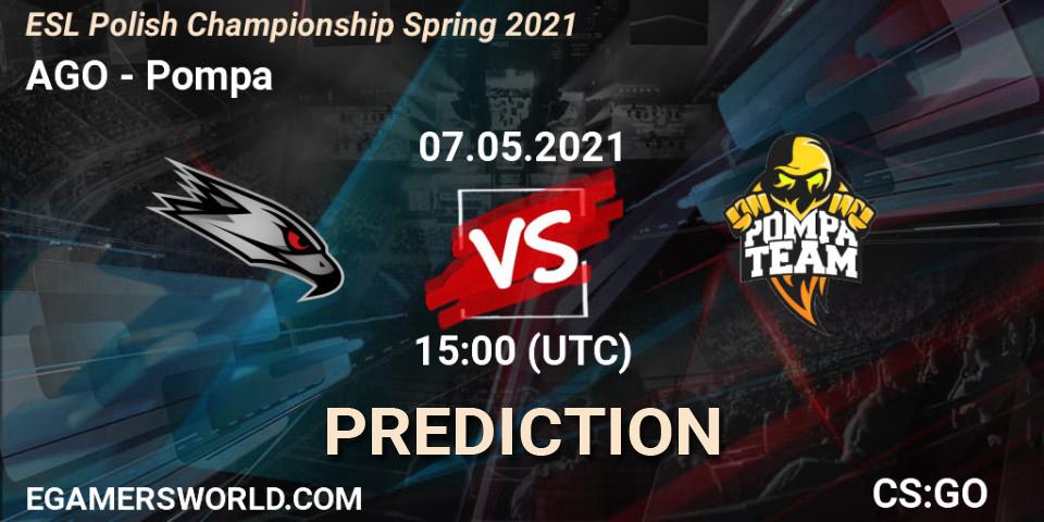 Pronóstico AGO - Pompa. 07.05.2021 at 15:00, Counter-Strike (CS2), ESL Mistrzostwa Polski: Spring 2021