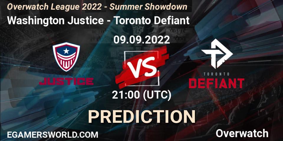 Pronóstico Washington Justice - Toronto Defiant. 09.09.2022 at 23:00, Overwatch, Overwatch League 2022 - Summer Showdown