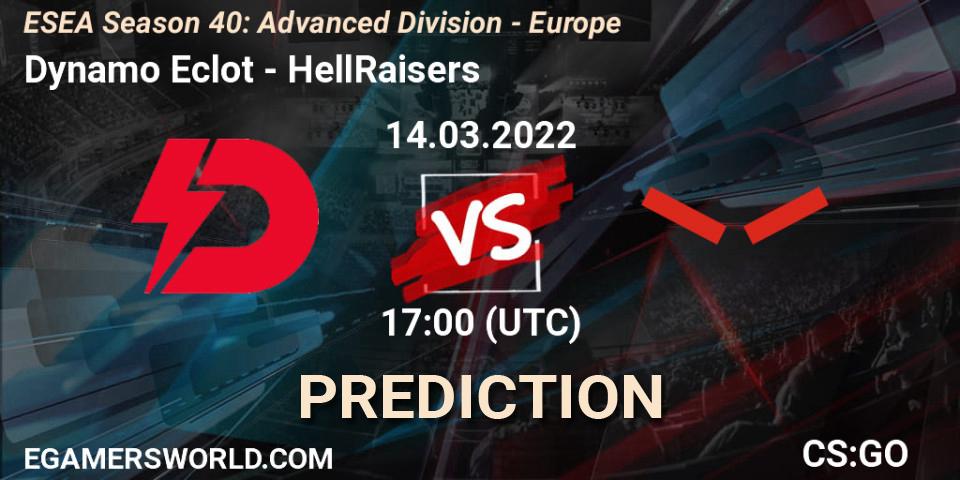 Pronóstico Dynamo Eclot - HellRaisers. 14.03.22, CS2 (CS:GO), ESEA Season 40: Advanced Division - Europe