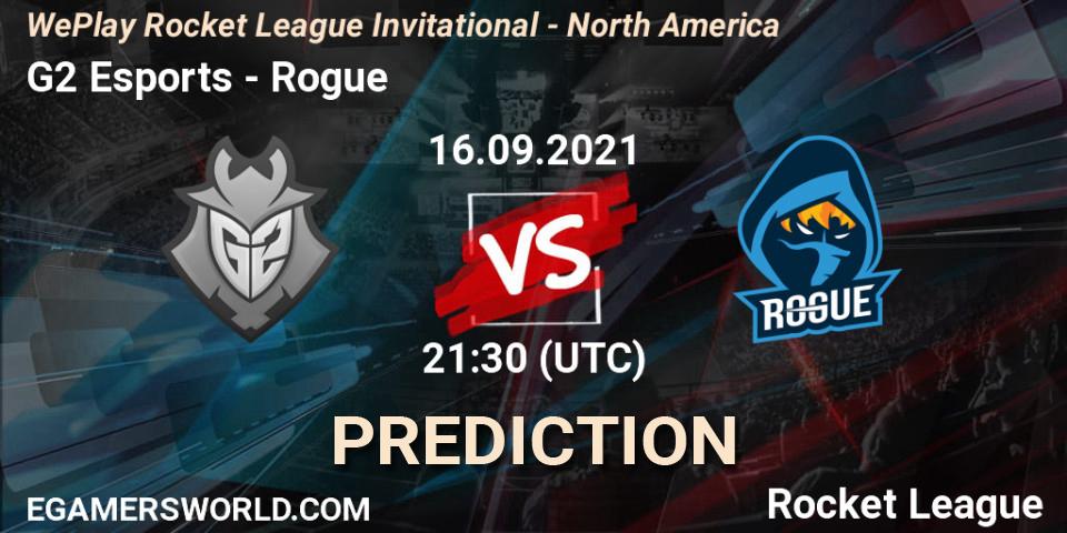 Pronóstico G2 Esports - Rogue. 16.09.21, Rocket League, WePlay Rocket League Invitational - North America