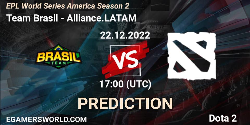 Pronóstico Team Brasil - Alliance.LATAM. 22.12.2022 at 17:01, Dota 2, EPL World Series America Season 2