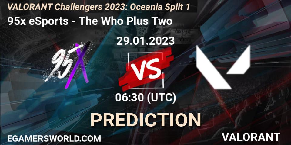 Pronóstico 95x eSports - The Who Plus Two. 29.01.23, VALORANT, VALORANT Challengers 2023: Oceania Split 1