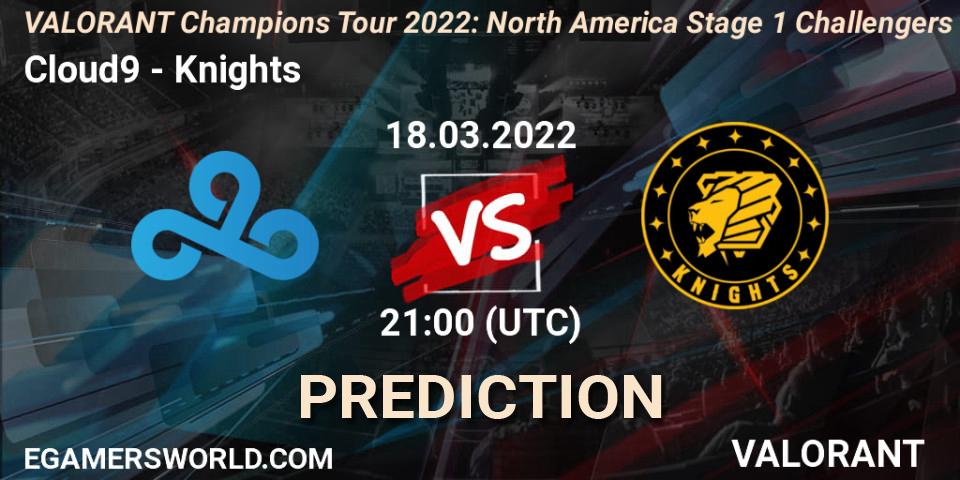 Pronóstico Cloud9 - Knights. 17.03.2022 at 20:30, VALORANT, VCT 2022: North America Stage 1 Challengers