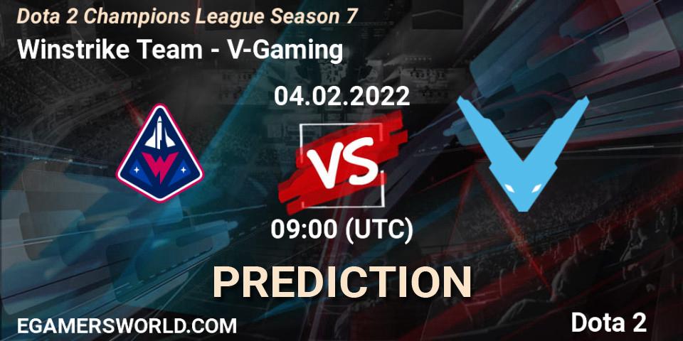 Pronóstico Winstrike Team - V-Gaming. 04.02.2022 at 12:00, Dota 2, Dota 2 Champions League 2022 Season 7