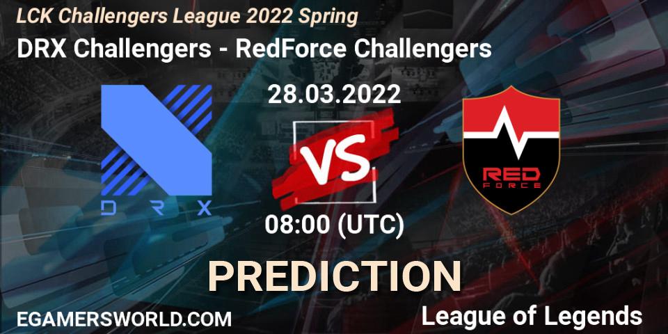 Pronóstico DRX Challengers - RedForce Challengers. 28.03.2022 at 08:00, LoL, LCK Challengers League 2022 Spring