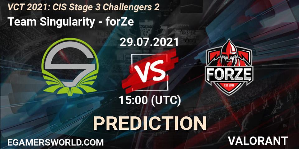 Pronóstico Team Singularity - forZe. 29.07.2021 at 15:00, VALORANT, VCT 2021: CIS Stage 3 Challengers 2