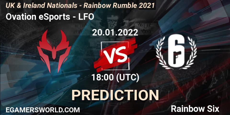 Pronóstico Ovation eSports - LFO. 25.01.2022 at 18:00, Rainbow Six, UK & Ireland Nationals - Rainbow Rumble 2021
