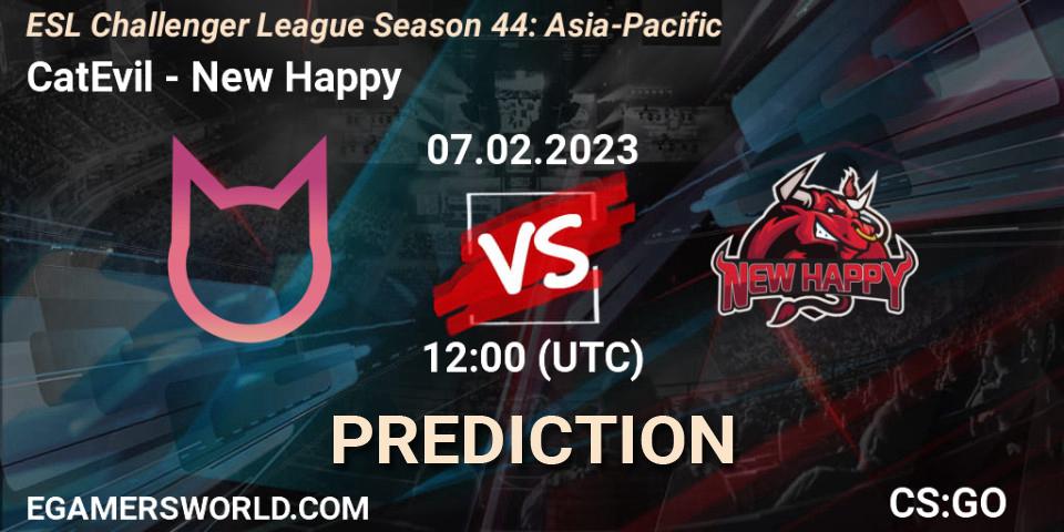 Pronóstico CatEvil - New Happy. 07.02.23, CS2 (CS:GO), ESL Challenger League Season 44: Asia-Pacific