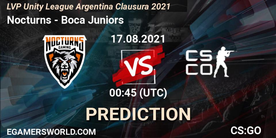 Pronóstico Nocturns - Boca Juniors. 24.08.2021 at 00:45, Counter-Strike (CS2), LVP Unity League Argentina Clausura 2021