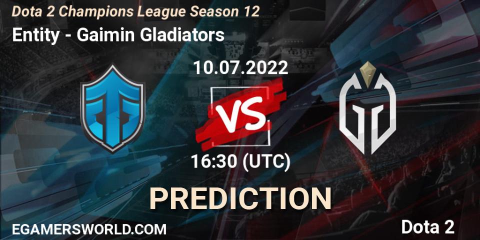 Pronóstico Entity - Gaimin Gladiators. 10.07.22, Dota 2, Dota 2 Champions League Season 12