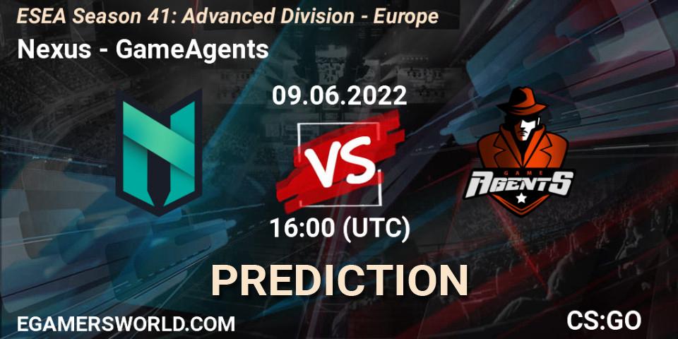 Pronóstico Nexus - GameAgents. 09.06.2022 at 16:00, Counter-Strike (CS2), ESEA Season 41: Advanced Division - Europe